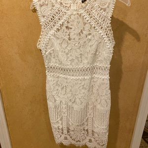 Shein sleeveless cream white lace cocktail dress. Size XS. Never worn, like new.